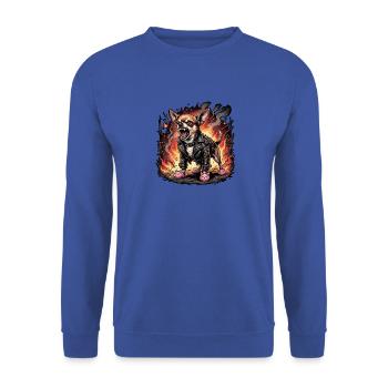 Höllen Hund - Unisex Pullover - Royalblau - Vorne - Alina (178cm) & Michal (187cm)