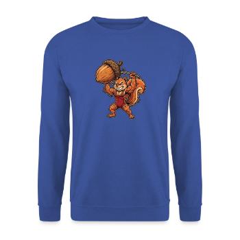 BodyBuilding Eichhörnchen - Unisex Pullover - Royalblau - Vorne - Alina (178cm) & Michal (187cm)
