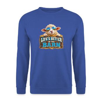 Leben Besser im Stall - Unisex Pullover - Royalblau - Vorne - Alina (178cm) & Michal (187cm)