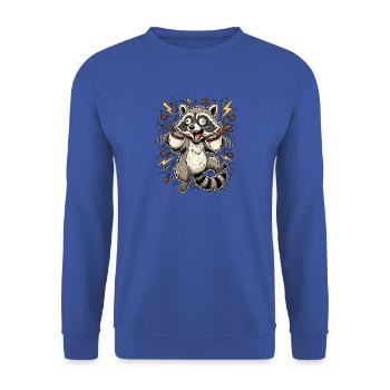 ADHS Kaffee Waschbär - Unisex Pullover - Royalblau - Vorne - Alina (178cm) & Michal (187cm)