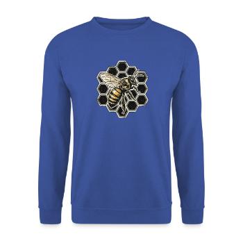 Rebellische Honigbiene - Unisex Pullover - Royalblau - Vorne - Alina (178cm) & Michal (187cm)