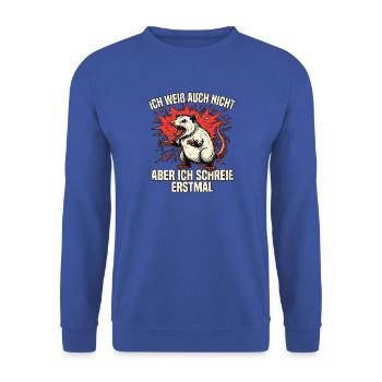 Schrei Ratte - Unisex Pullover - Royalblau - Vorne - Alina (178cm) & Michal (187cm)