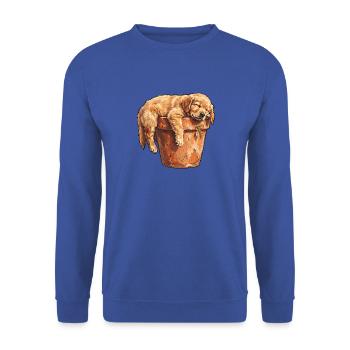 Siesta Welpe - Unisex Pullover - Royalblau - Vorne - Alina (178cm) & Michal (187cm)