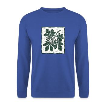 Kastanien Blatt Herbst - Unisex Pullover - Royalblau - Vorne - Alina (178cm) & Michal (187cm)