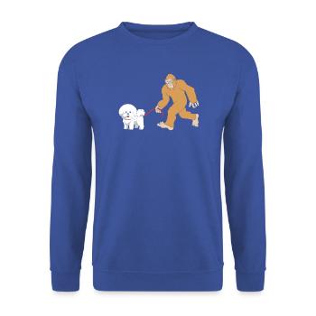 Bichon Frise - Unisex Pullover - Royalblau - Vorne - Alina (178cm) & Michal (187cm)