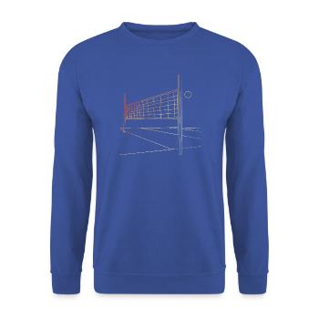 Vintage Volleyball Netz - Unisex Pullover - Royalblau - Vorne - Alina (178cm) & Michal (187cm)