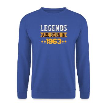 Birthday born in 1963 - Unisex Pullover - Royalblau - Vorne - Alina (178cm) & Michal (187cm)