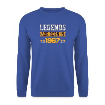 Birthday born in 1967 - Unisex Pullover - Royalblau - Vorne - Alina (178cm) & Michal (187cm)