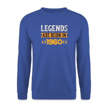 Birthday born in 1960 - Unisex Pullover - Royalblau - Vorne - Alina (178cm) & Michal (187cm)