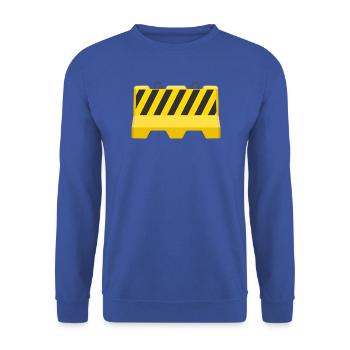 Warn-Straßenbarriere-Symbol - Unisex Pullover - Royalblau - Vorne - Alina (178cm) & Michal (187cm)