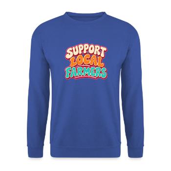 Unterstütze lokale Bauern - Unisex Pullover - Royalblau - Vorne - Alina (178cm) & Michal (187cm)