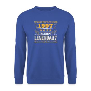 Birthday legendär 1997 - Unisex Pullover - Royalblau - Vorne - Alina (178cm) & Michal (187cm)