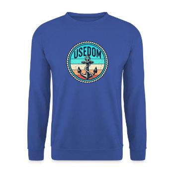Usedom - Ostsee - Insel - Deutschland - Germany - Unisex Pullover - Royalblau - Vorne - Alina (178cm) & Michal (187cm)