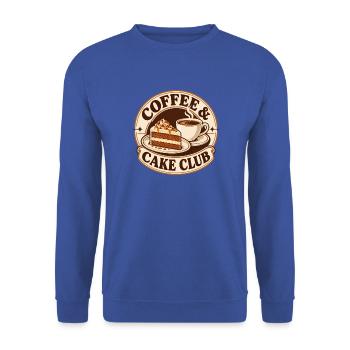 Kaffee und Kuchen Club vintage - Unisex Pullover - Royalblau - Vorne - Alina (178cm) & Michal (187cm)