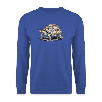 Disketten Schildkröte - Unisex Pullover - Royalblau - Vorne - Alina (178cm) & Michal (187cm)