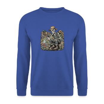 Garten Skelett - Unisex Pullover - Royalblau - Vorne - Alina (178cm) & Michal (187cm)