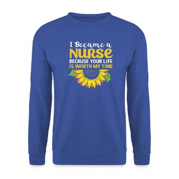 Notfall Krankenschwester - Unisex Pullover - Royalblau - Vorne - Alina (178cm) & Michal (187cm)