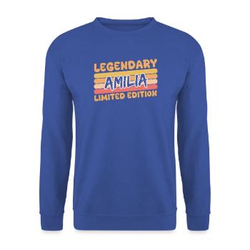 Legendary Amilia - Unisex Pullover - Royalblau - Vorne - Alina (178cm) & Michal (187cm)