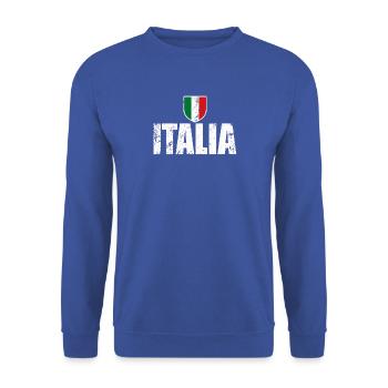 Italia - Italien - Wappen - Italy - italienisch - Unisex Pullover - Royalblau - Vorne - Alina (178cm) & Michal (187cm)