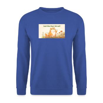 GENAU WIE DIESE FETTE KATZE - Unisex Pullover - Royalblau - Vorne - Alina (178cm) & Michal (187cm)