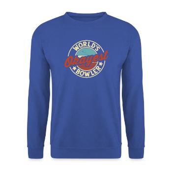 Der beste Bowler der Welt Lustiges Bowling - Unisex Pullover - Royalblau - Vorne - Alina (178cm) & Michal (187cm)