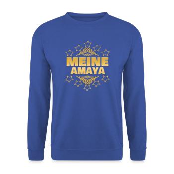 Amaya - Unisex Pullover - Royalblau - Vorne - Alina (178cm) & Michal (187cm)