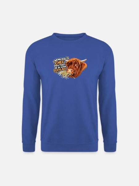 Kuhwitz Chef Highland Cattle - Unisex Pullover - Royalblau