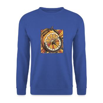 Zitrone Uhr - Unisex Pullover - Royalblau - Vorne - Alina (178cm) & Michal (187cm)