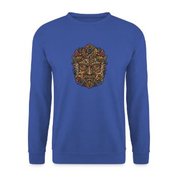 Wald Gesicht - Unisex Pullover - Royalblau - Vorne - Alina (178cm) & Michal (187cm)