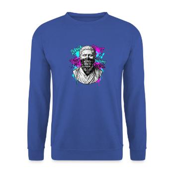 Kunst Statur Bandana - Unisex Pullover - Royalblau - Vorne - Alina (178cm) & Michal (187cm)