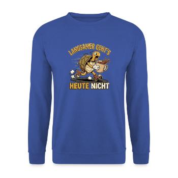Kaffee Schildkröte - Unisex Pullover - Royalblau - Vorne - Alina (178cm) & Michal (187cm)