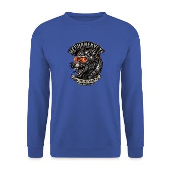 Cyber Kojote - Unisex Pullover - Royalblau - Vorne - Alina (178cm) & Michal (187cm)