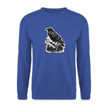 Nebelkrähe Schamane - Unisex Pullover - Royalblau - Vorne - Alina (178cm) & Michal (187cm)