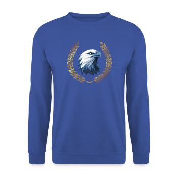 Eagle - Unisex Pullover - Royalblau - Vorne - Alina (178cm) & Michal (187cm)