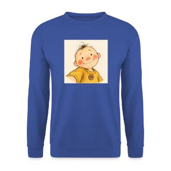Kleiner Sonnenschein im Gelben Pullover - Unisex Pullover - Royalblau - Vorne - Alina (178cm) & Michal (187cm)