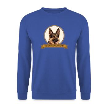 Team Schäferhund - Unisex Pullover - Royalblau - Vorne - Alina (178cm) & Michal (187cm)
