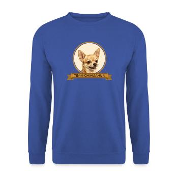 Team Chihuahua - Unisex Pullover - Royalblau - Vorne - Alina (178cm) & Michal (187cm)