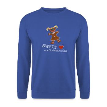 Sweet as a Christmas cookie - Lebkuchenmädchen - Unisex Pullover - Royalblau - Vorne - Alina (178cm) & Michal (187cm)