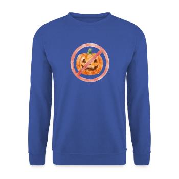 Verbotener Halloween Kürbis Aquarell - Unisex Pullover - Royalblau - Vorne - Alina (178cm) & Michal (187cm)