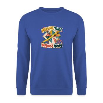 Quilten – zweimal messen, trotzdem improvisieren - Unisex Pullover - Royalblau - Vorne - Alina (178cm) & Michal (187cm)