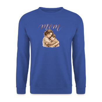 Mama umarmt Aquarell-Umarmung - Unisex Pullover - Royalblau - Vorne - Alina (178cm) & Michal (187cm)