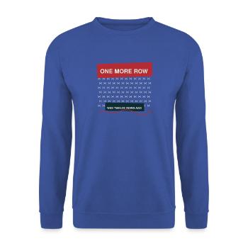 Stricken – eine weitere Reihe war vor zwölf Reihen - Unisex Pullover - Royalblau - Vorne - Alina (178cm) & Michal (187cm)