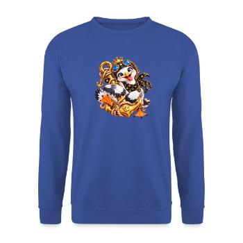 Königliche Möwe Nautik‑Schmuck - Unisex Pullover - Royalblau - Vorne - Alina (178cm) & Michal (187cm)