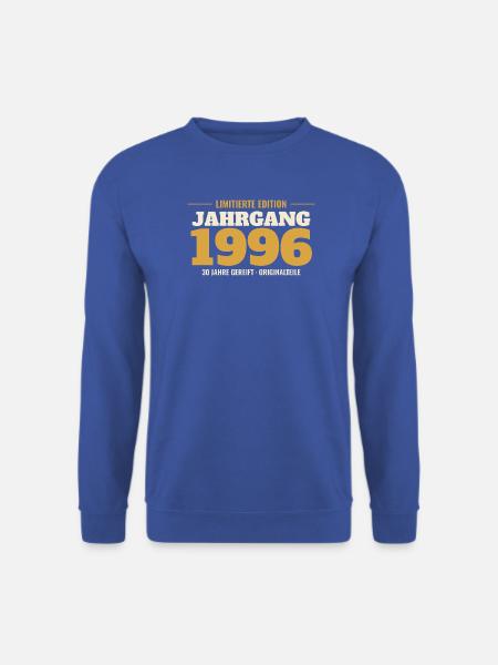 Jahrgang 1996 – 30. Geburtstag Limitierte Edition - Unisex Pullover - Royalblau