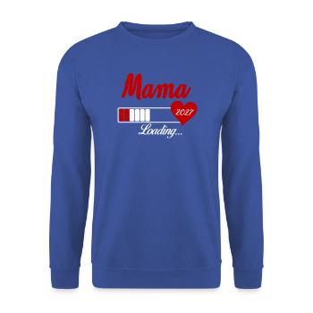 Mama Loading 2027 Herz - Unisex Pullover - Royalblau - Vorne - Alina (178cm) & Michal (187cm)