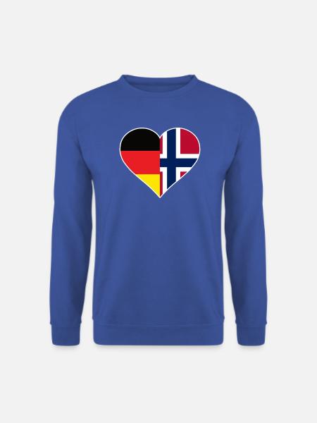 Deutsch-Norwegisches Flaggenherz - Unisex Pullover - Royalblau