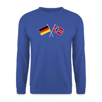 Deutschland Norwegen Freundschaftsflagge - Unisex Pullover - Royalblau - Vorne - Alina (178cm) & Michal (187cm)