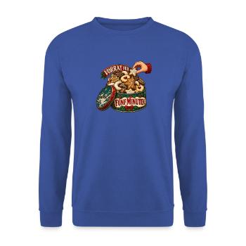 Vorrat für fünf Minuten – Plätzchendose - Unisex Pullover - Royalblau - Vorne - Alina (178cm) & Michal (187cm)