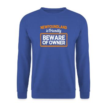 Neufundländer - Unisex Pullover - Royalblau - Vorne - Alina (178cm) & Michal (187cm)