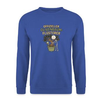 Olivenbaum Flüsterer - Unisex Pullover - Royalblau - Vorne - Alina (178cm) & Michal (187cm)